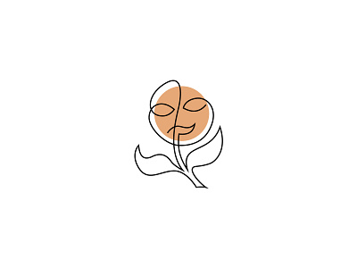 One line art '' Face + sun + leaf icon" brand design brand identity branding line art line artwork lineart logo logo logo design logodesigner logodesigns logos logotype minimal minimal design minimal logo minimal logo design one line one line art one line drawing onelineart