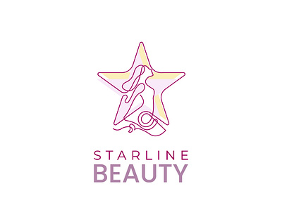 One line art logo, ''Starline Beauty Logo Concept'' beauty logo brandidentity branding feminine design feminine logo feminine logo design feminine logos graphic design line art line art logo logo logodesign logodesigner logoicon logos logotype minimal minimal design minimal logo design