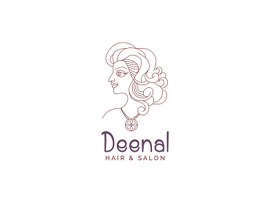 Line-art-feminine-logo ''Deenal hair & salon logo''