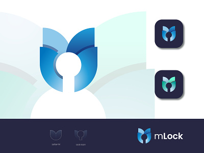 M-Lock App Logo Design ''Letter M + Lock Icon''