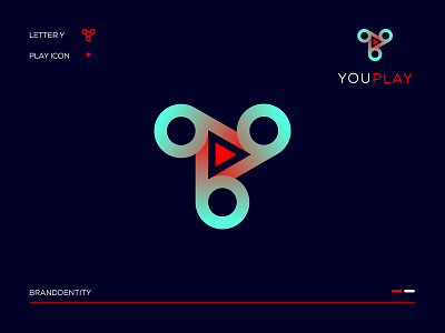 Letter Y + Play Icon Modern Logo Design