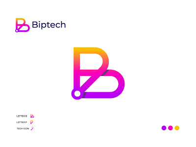 Letter B + P Modern Technology Logo brand designer brand identity branding gradient logo icon letter b icon letter mark letter mark logo logo logo design logo mark logodesigner logos logotype modern logo modern minimal logo modern minimalist symbol tech logo technology logo