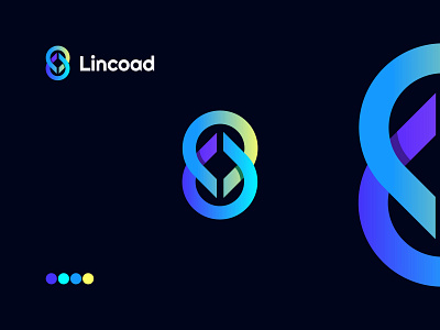 Coding Icon + Link Icon Modern Logo Design