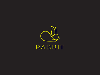 Rabbit Modern Logo, Modern Minimal Logo Design