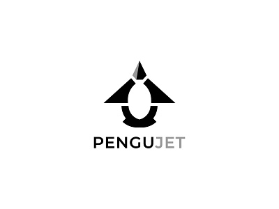 Penguin + Jet Plane Modern Minimal Logo icon