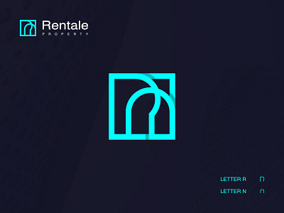 Modern Real Estate Logo, Letter R + N Modern Geometric Icon