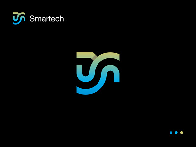 Letter S + M Modern Technology Logo, Modern Letter Mark Logo