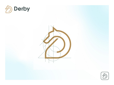 Letter D +Horse Modern Logo, Modern Minimal Logo
