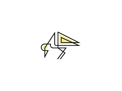 Geometric Egret, Geometric Bird Logo