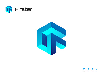 Blockchain Logo, Letter F + R