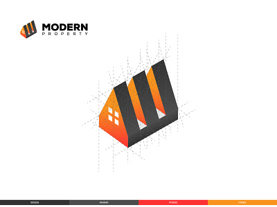 Letter M + Home Modern Real Estate Logo, Modern Real Estate Logo