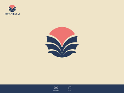 Sun + Palm Tree, Modern Logo Design