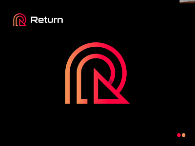 Letter R + Arrow, Geometric Logo, Modern Minimal Logo Design