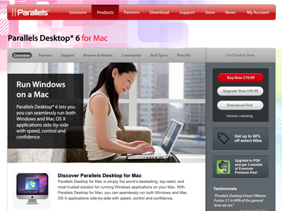 Parallels Product Page Concept parallels product
