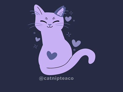 Heart Cat animal cat cat illustration cute flat design heart illustration illustrator simple vector