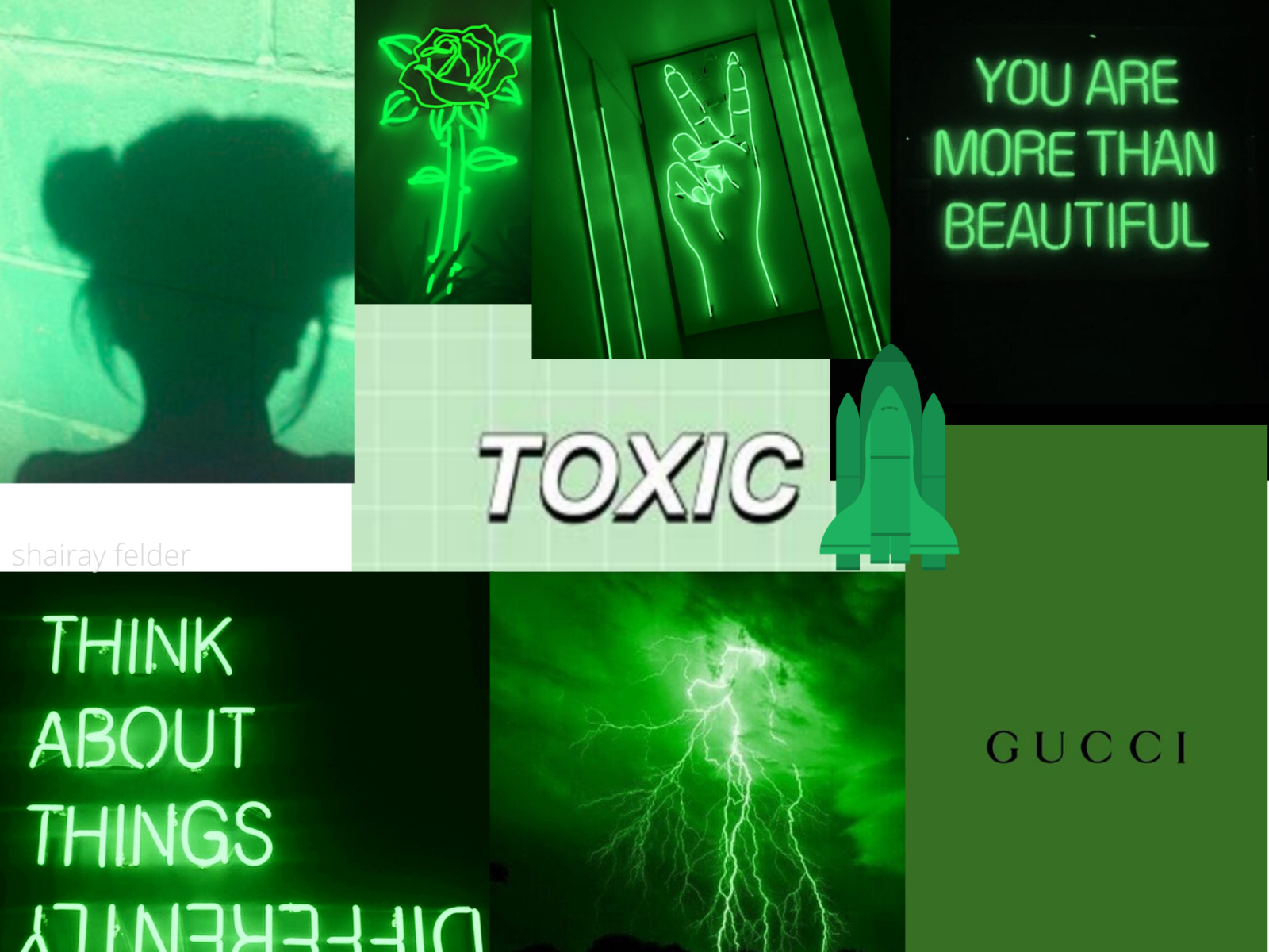 Download A Collage Of Pictures Of Green And Blue Items Wallpaper   Wallpaperscom