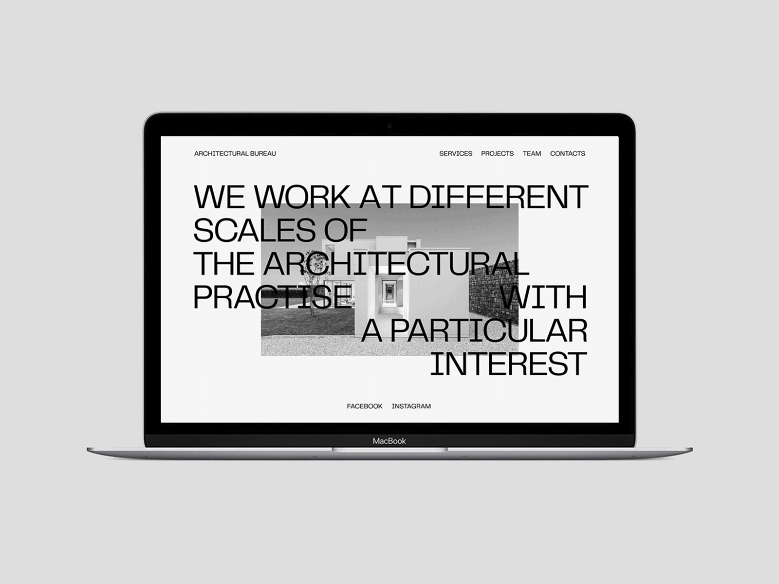 Architectural Bureau architecture branding consept design interface layout minimal prototype typography ui ux web website