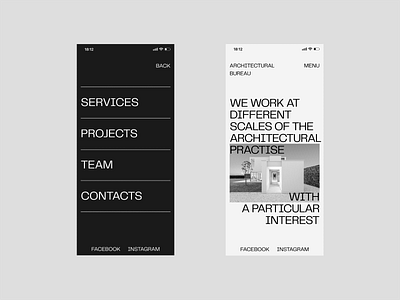 Architectural Bureau branding consept interface minimal mobile prototype typography ui ux website