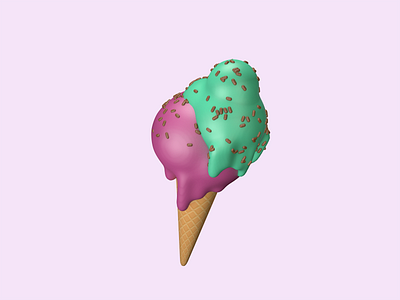 Delicious Ice Cream 3d 3d art 3d artist cinema4d clean layout design graphic icecream icecream3d illustration minimal