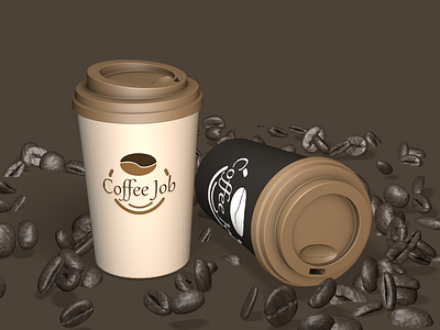 Coffee Job Mokup 3D 3d 3d art 3d artist cinema4d design euclidesdry graphic illustration minimal