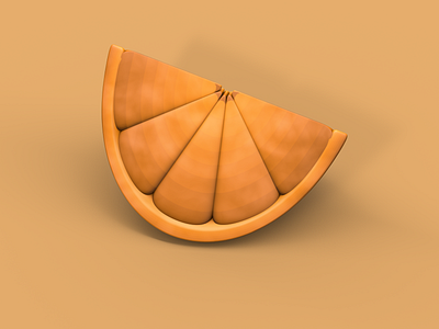 Artistic Slice of Orange 3D