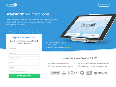 SwipedOn, New Zealand — 2017 landingpage mobile ui ux webdesign