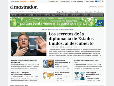 El Mostrador, Chile — 2011 newspaper website