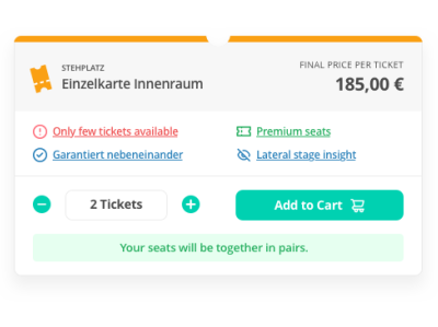 Tickets75, Germany — 2019 ui ux