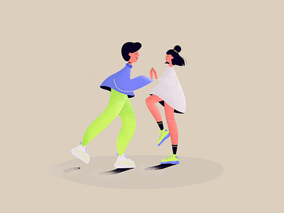 Dance art dance dancer digital flat fun illustration sneakers