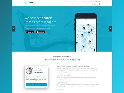 Dentist landing page concept design landing page site web