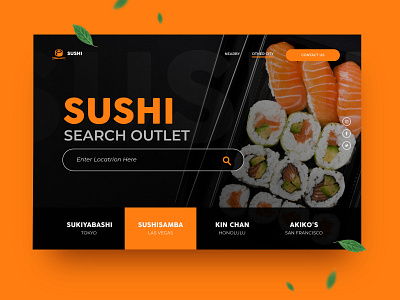 Sushi app branding design icon illustration minimal type typography ui ux web