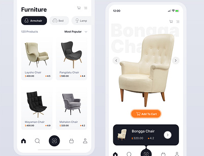 Chair Market UI app flat icon minimal type ui ux web