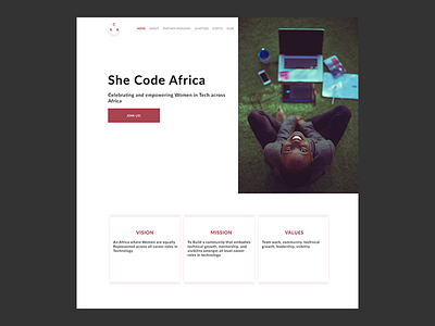 She Code Africa Lnanding Page Redesign