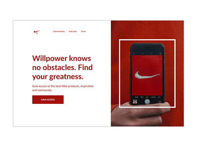 Nike Community Landing Page