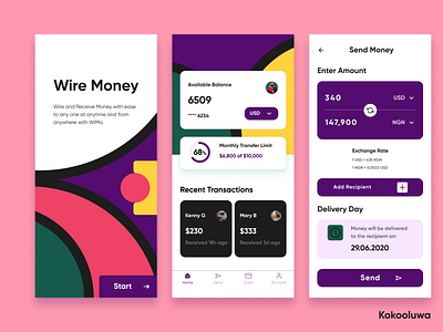 Money Transfer App dailyui dashboard dashboard design figmadesign illustration money transfer saas services transactions