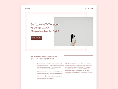 Minimalistic Landing Page ecommerce fashion figmadesign minimalism minimalist minimalistic typography ux webdesign