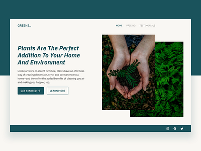 Eco-Friendly Landing page beauty product climate change eco friendly green landingpage plants retro typography webdesign