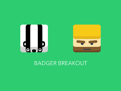 Badger Breakout - iOS game app app design apple appstore flat design flat ui game icon ios ipad iphone ipod