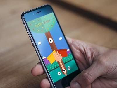 Berry 2 Berry - iOS Game app flat game hand ios iphone6 mockup sketch store swift trees ui