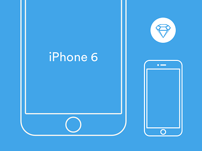 iPhone 6 Wireframe - Sketch template 6 apps blue icon iphone simple sketch template ui white