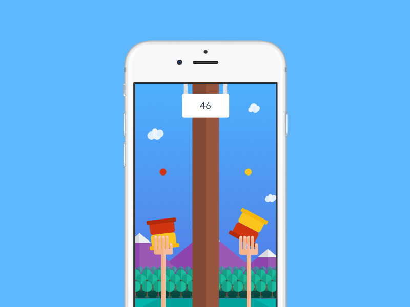 Berry 2 Berry - iOS Game universal ui swift iphone6 hand trees sky sketch flat game ios