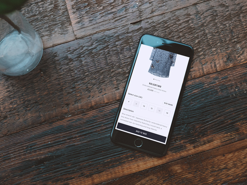 Design features & optimisation - Farfetch minimal tech startup ipad iphone optimisation ux ui ios fashion