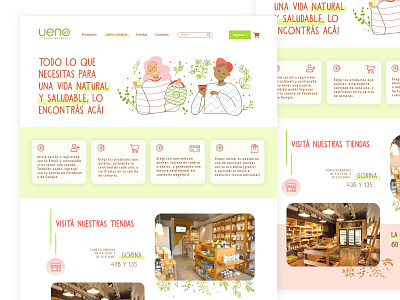 Website | Ueno Tienda Natural branding daily ui dailyui 003 design ecommerce illustration natural shop tienda ui web design