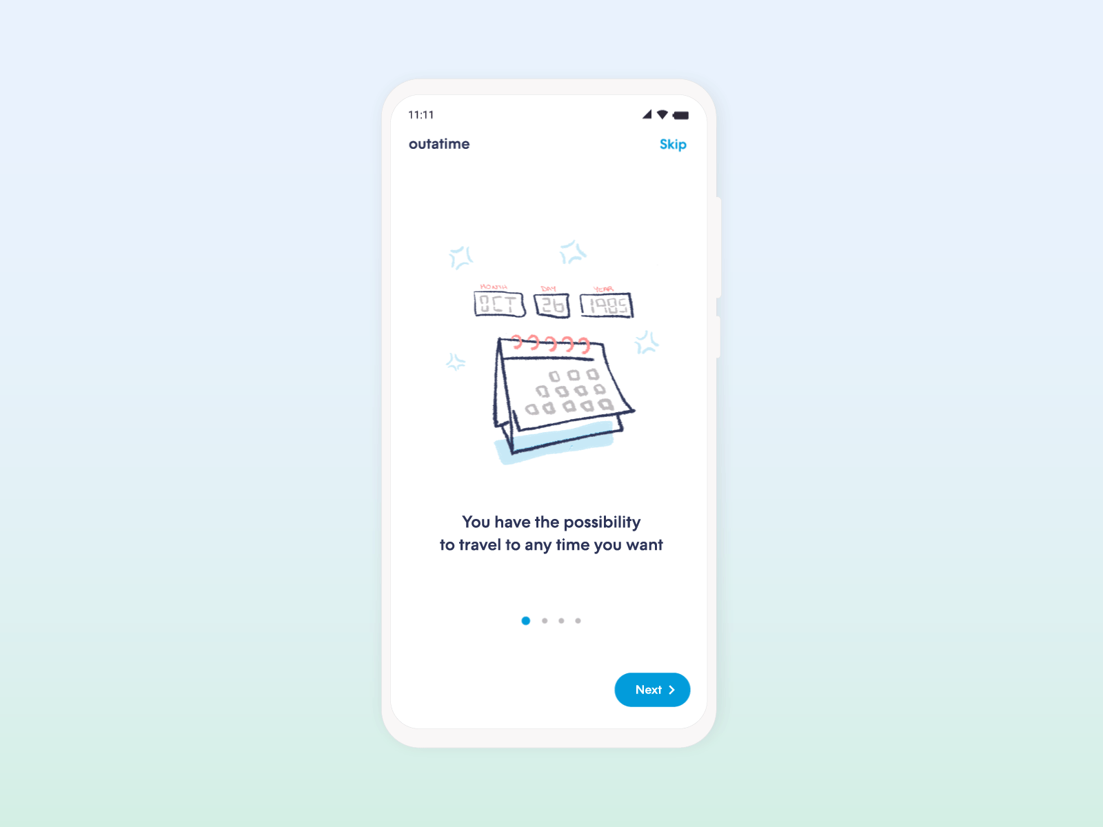 Onboarding - Time travel app