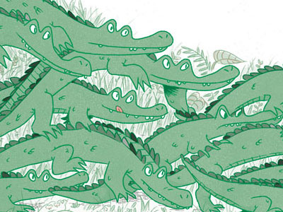 Crocs chasing Popo 2 color 3 color crocodiles digital popo riso