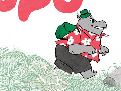 Popo on the go! 3 color comics digital hippo hippopotamus illustration popo riso