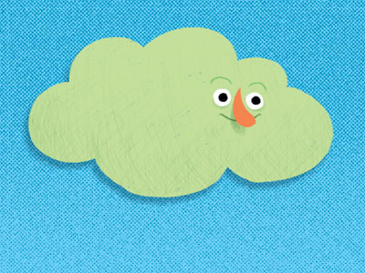 Cloud doodle business card cloud face