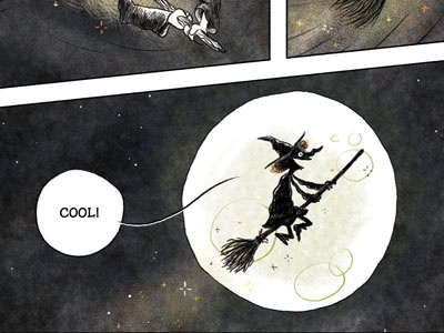 Broom p. 17 broom cool flying girl moon witch