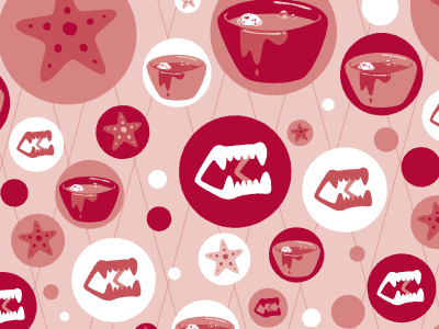 TOSN: Endpapers sketch circles endpapers eyeball fangs sea star soup starfish teeth