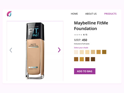 Foundation shade finder color block design foundation india makeup makeup app makeup artist shade ui uidesign uiux uiux design ux ux ui ux design uxdesign web web design website website design